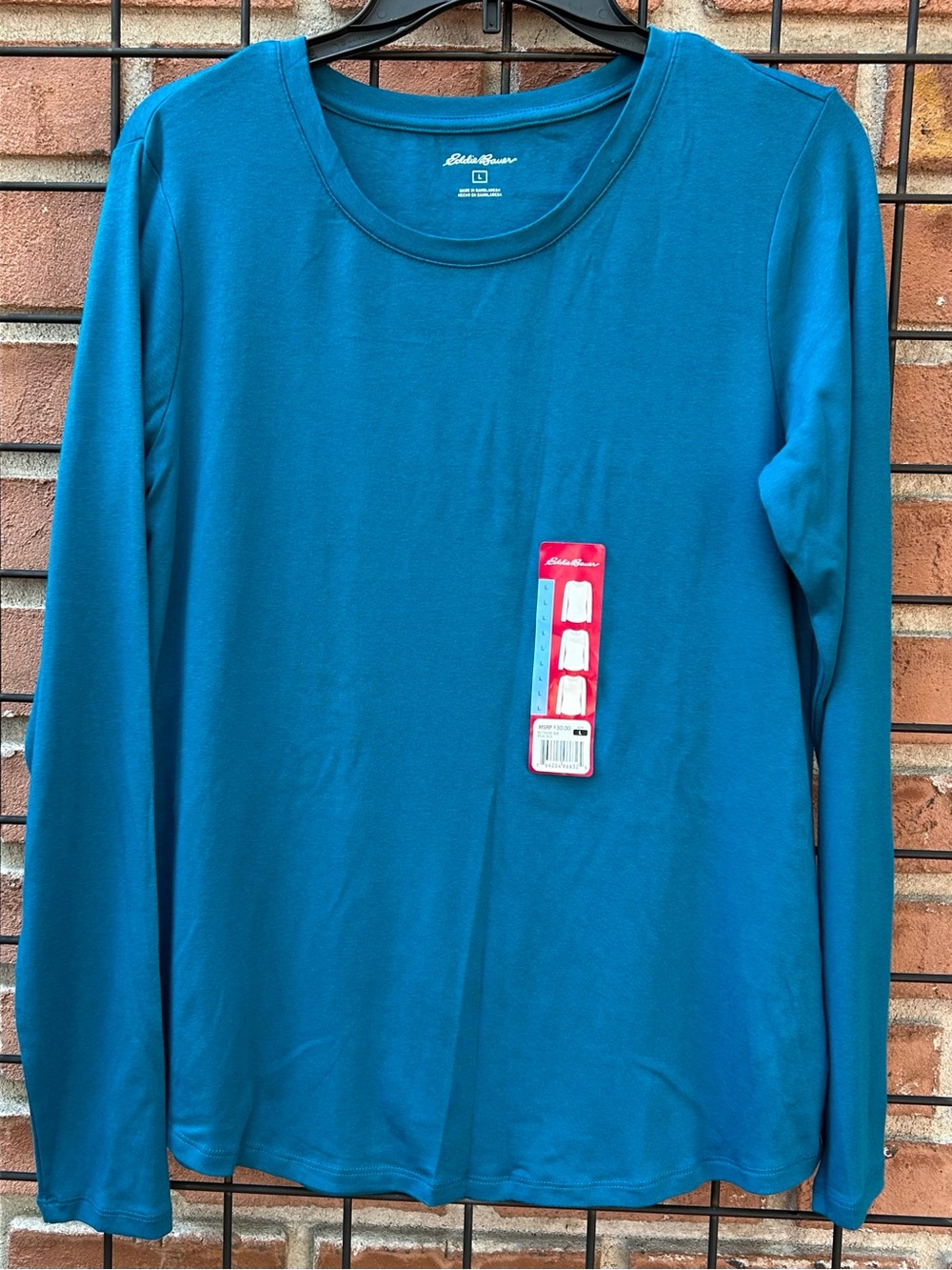 Eddie Bauer Teal Long Sleeve Crewneck Shirt